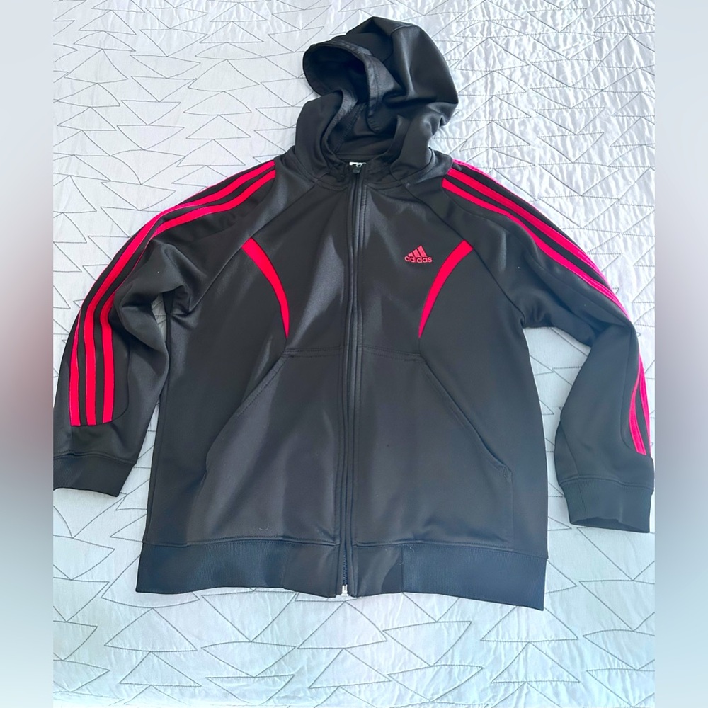 Adidas boys zip hoodie athletic jacket size small